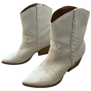Koolson White Cowgirl Ankle Boots Women’s Size 7